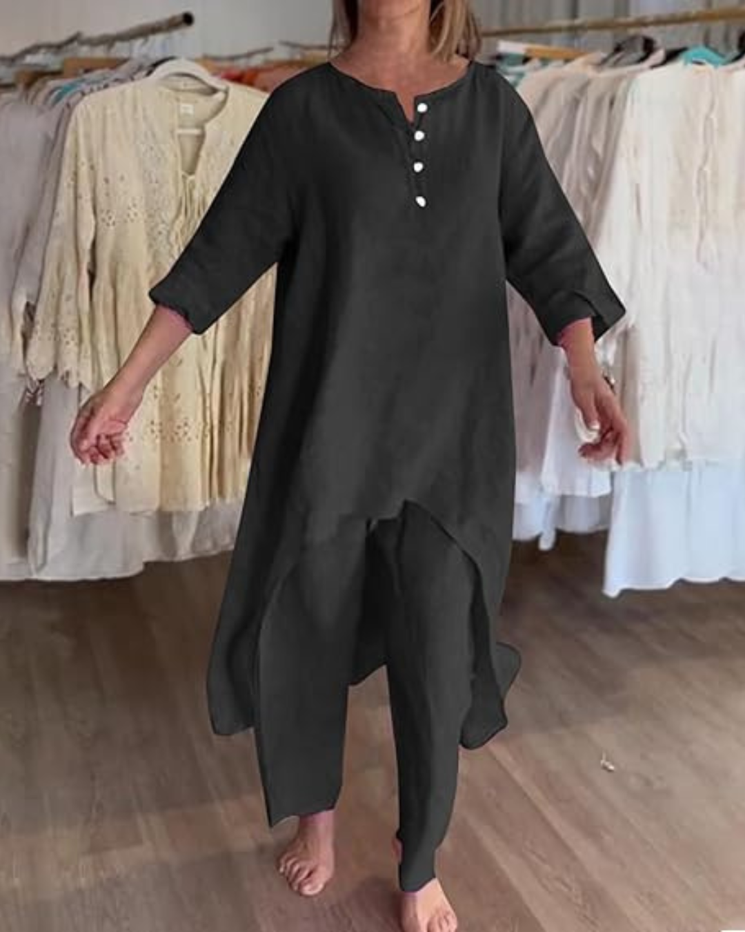 Conjunto de Lino | Blusa + Pantalón de Regalo🎁