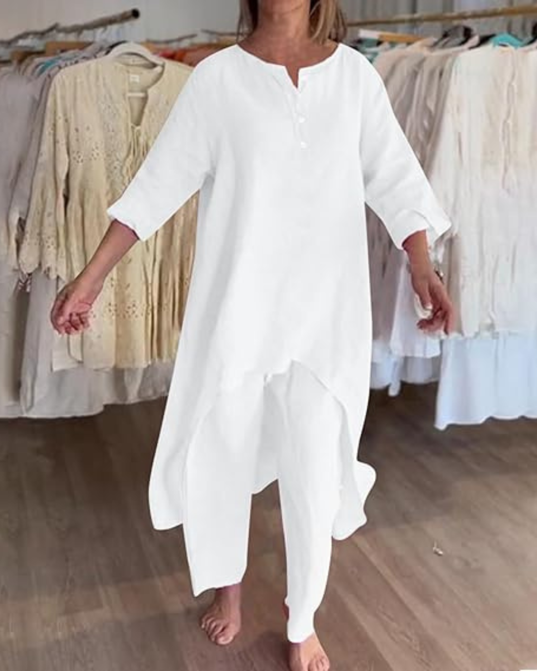 Conjunto de Lino | Blusa + Pantalón de Regalo🎁