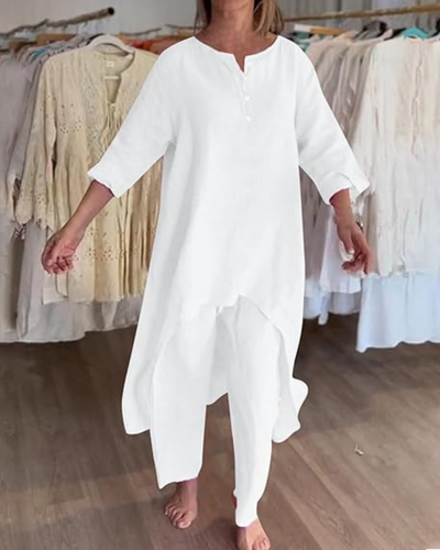 Conjunto de Lino | Blusa + Pantalón de Regalo🎁