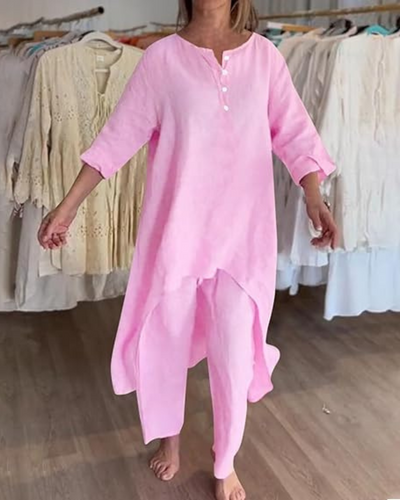 Conjunto de Lino | Blusa + Pantalón de Regalo🎁