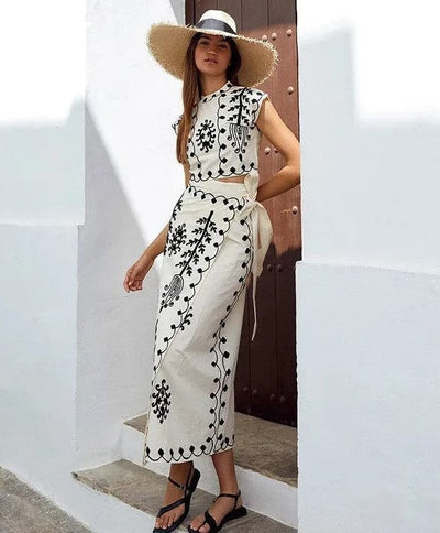 Camila | Conjunto 2 piezas Top y Falda + Collar de Regalo