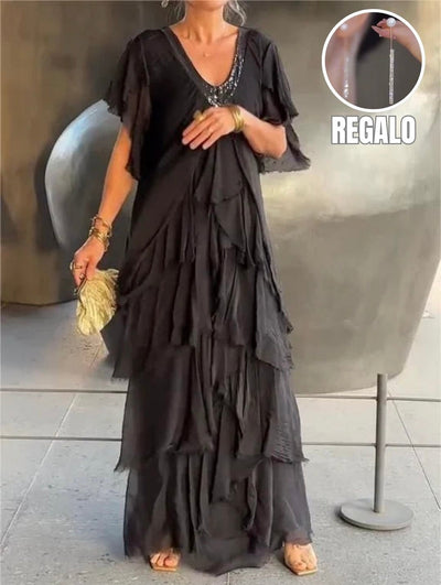 Mercedes® | Vestido largo + Pendientes de Regalo