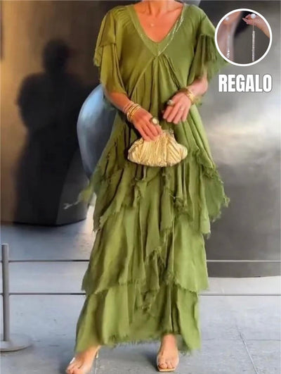 Mercedes® | Vestido largo + Pendientes de Regalo