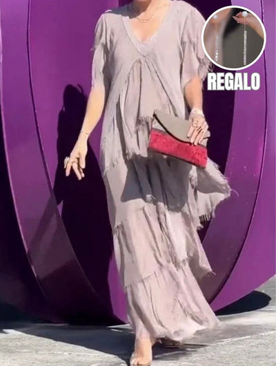 Mercedes® | Vestido largo + Pendientes de Regalo