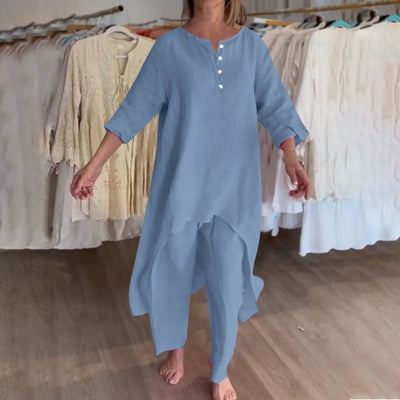 Conjunto de Lino | Blusa + Pantalón de Regalo🎁